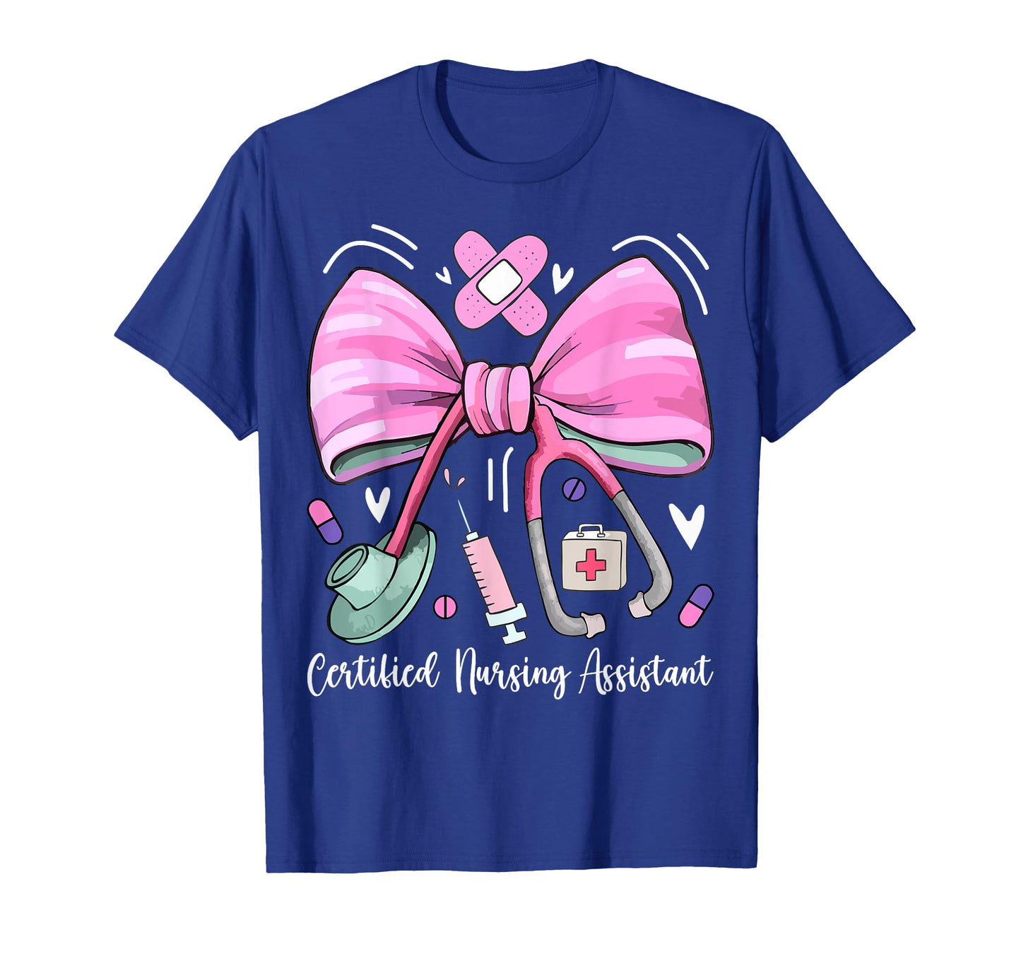 Certified Nursing Assistant CNA Stethoscope Coquette Bow T-Shirt