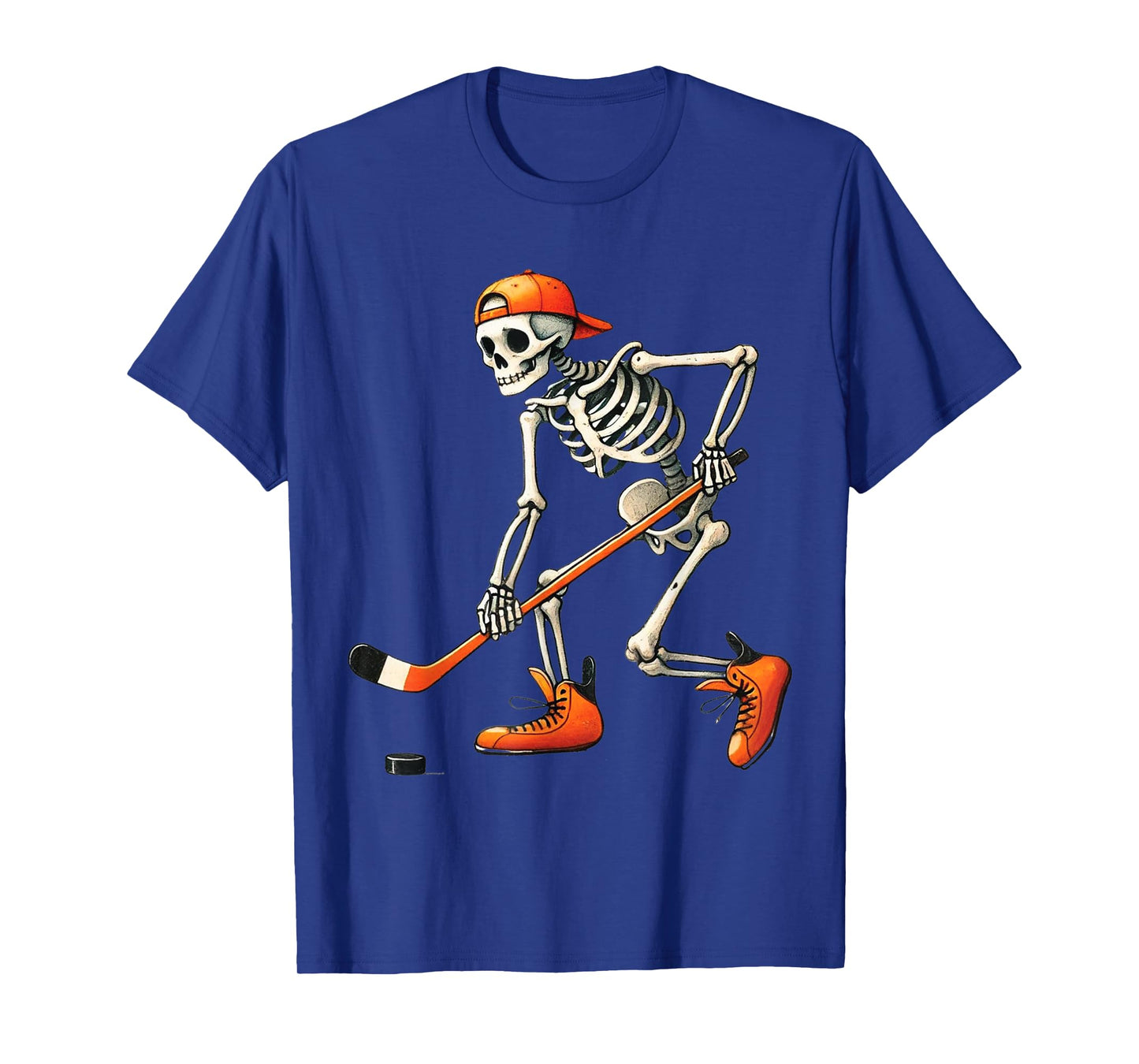 Skeleton Hockey Halloween Costume Sport Men Boys Kids Tee T-Shirt