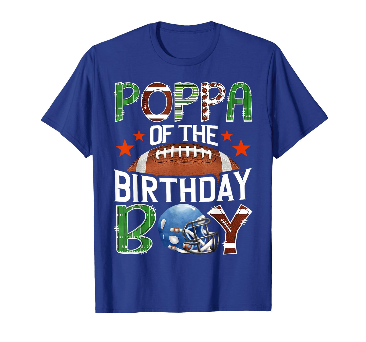 Poppa Of The Birthday Boy Football 1St Year Down Birthday T-Shirt
