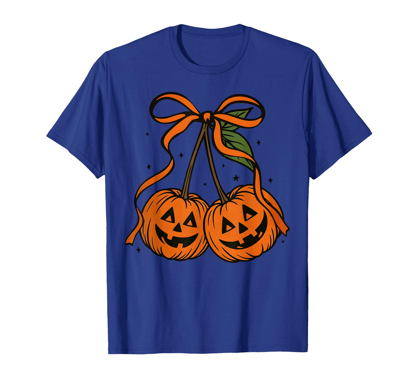 Coquette Pumpkin Cheeries Bow Halloween Fall Autumn Women T-Shirt