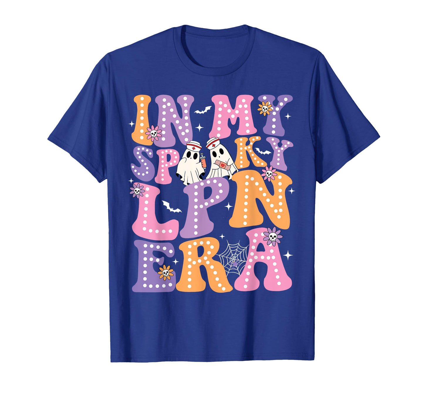 Groovy In My Spooky LPN Era Ghost Nurse Halloween Nursing T-Shirt