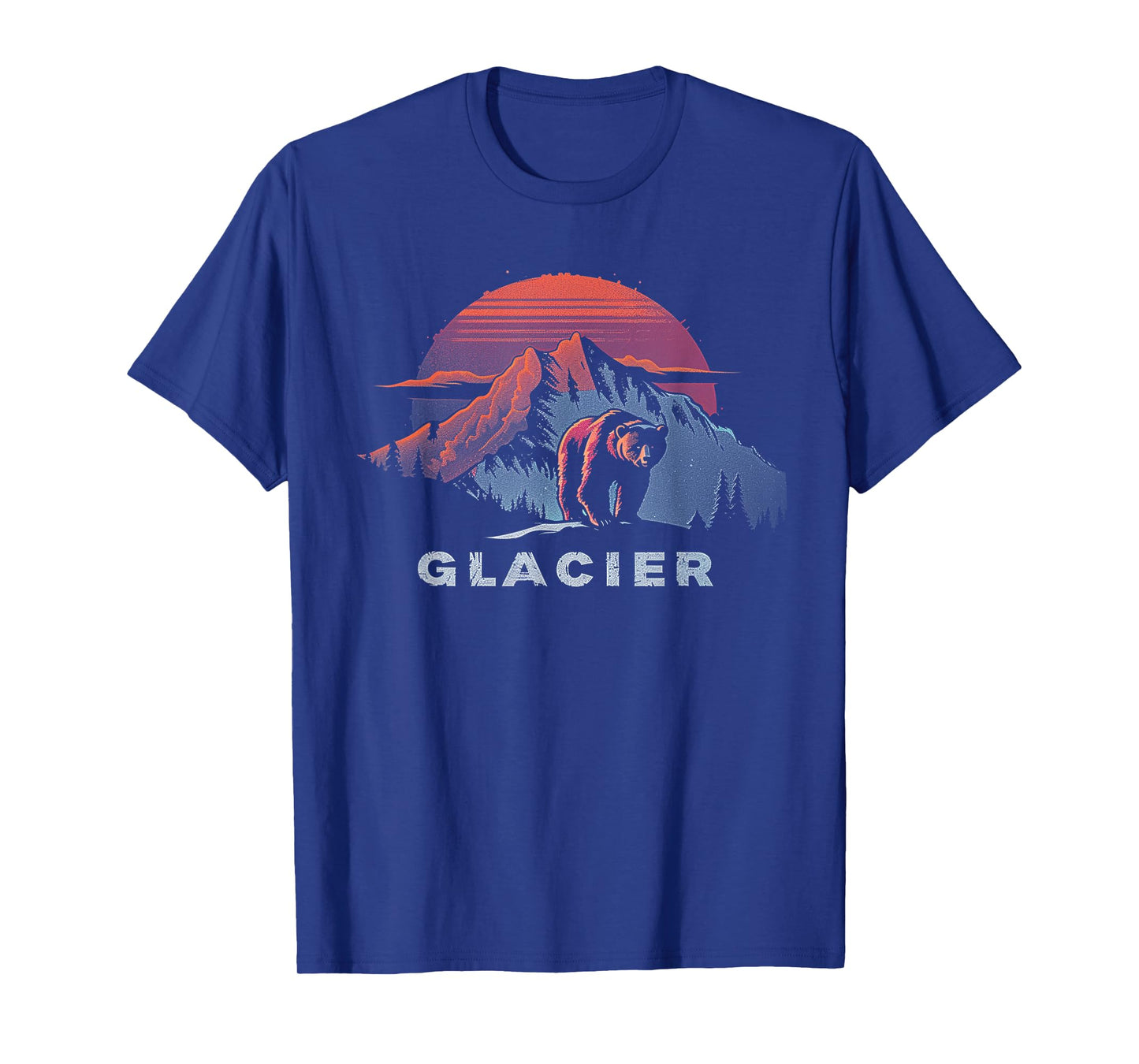 Glacier - US National Park Vintage Men Women Kids Retro T-Shirt