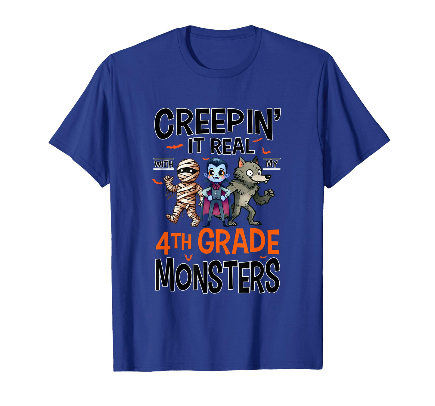 Halloween Teacher Creepin It Real With My 4th Grade Monsters T-Shirt