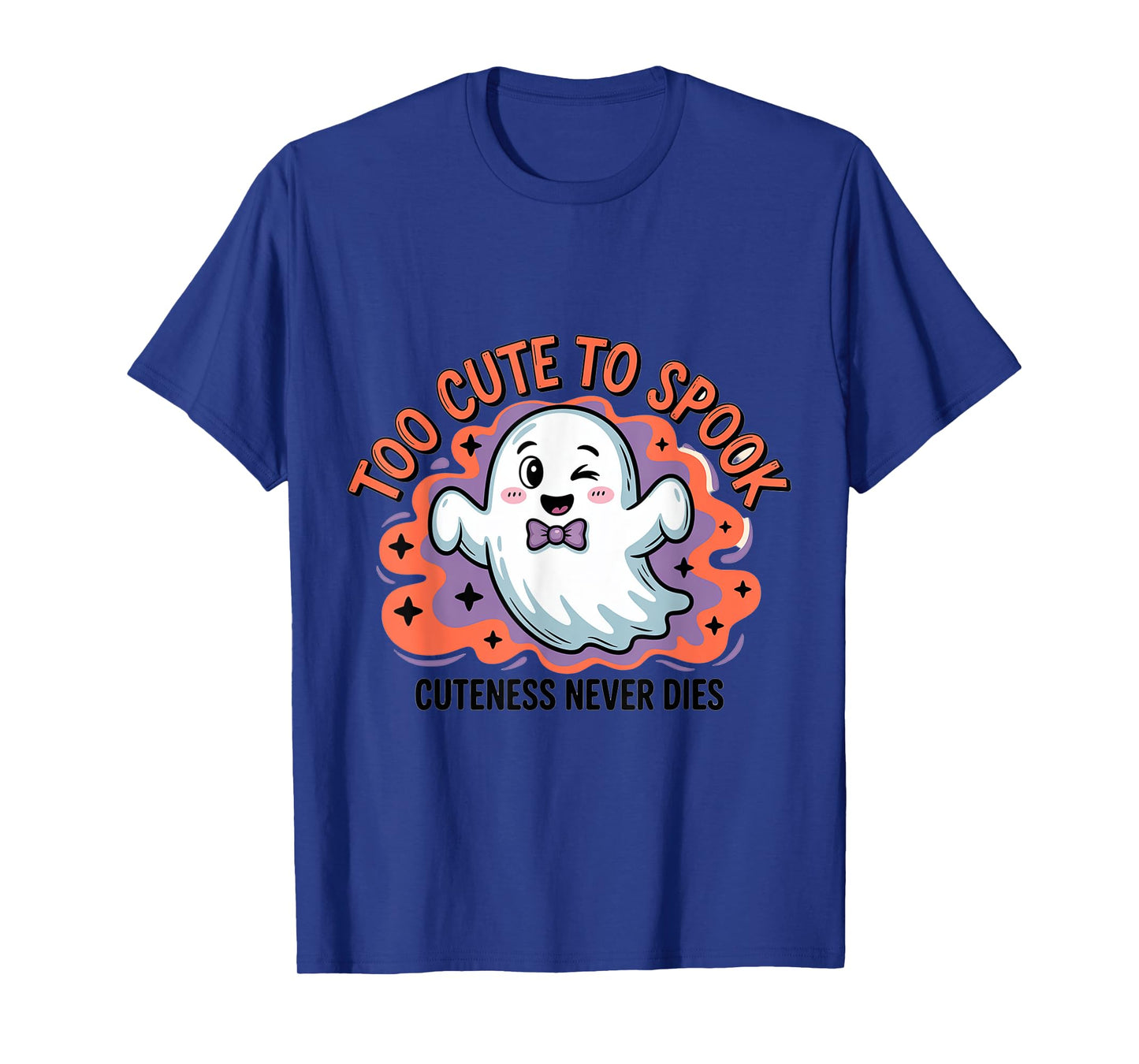 Too Cute To Spook Funny Kawaii Ghost Halloween Design T-Shirt