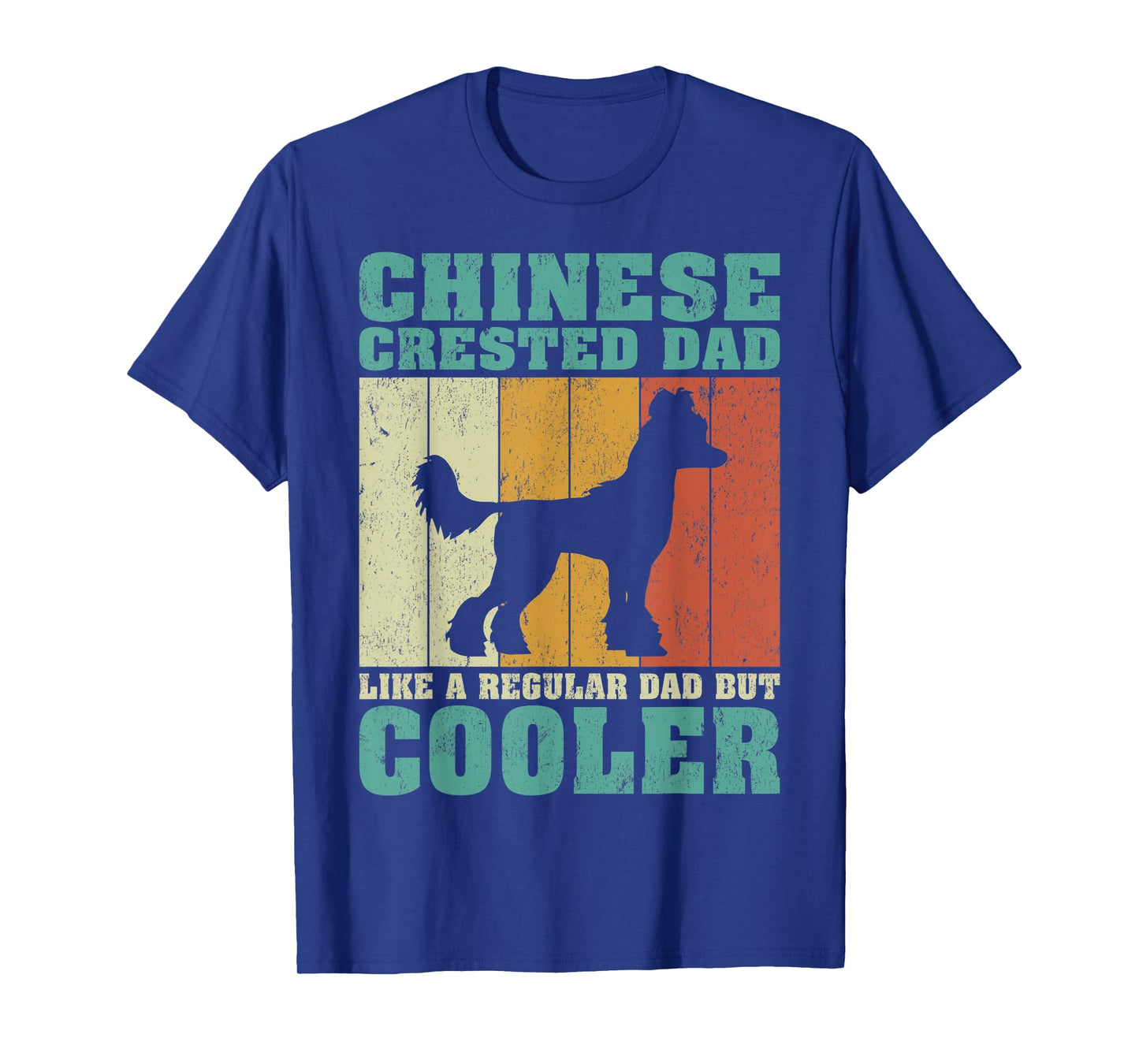 Mens Vintage Chinese Crested Dad Like A Regular Dad Father's Day T-Shirt