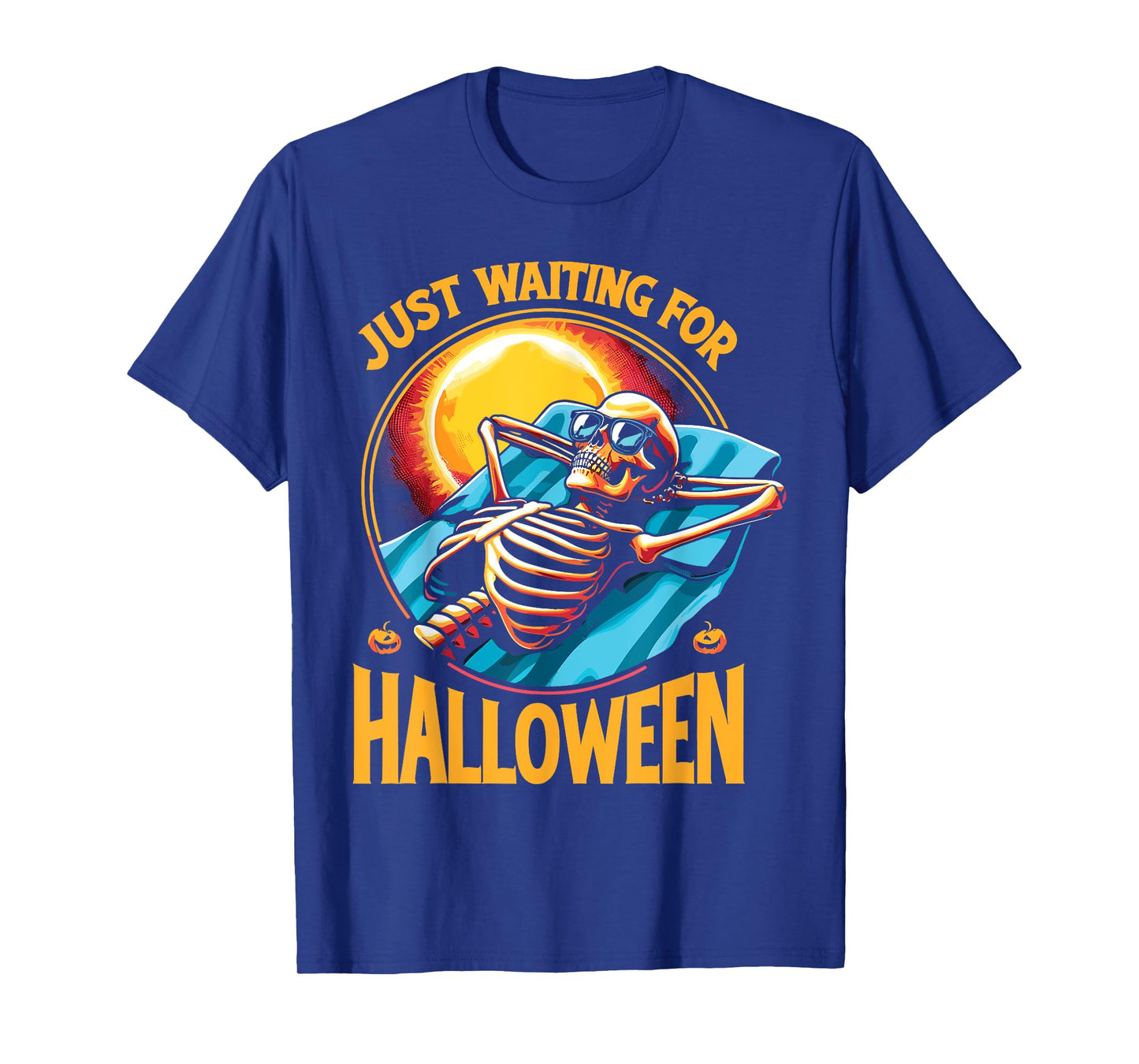 Just Waiting For Halloween Summerween Skeleton Beach T-Shirt