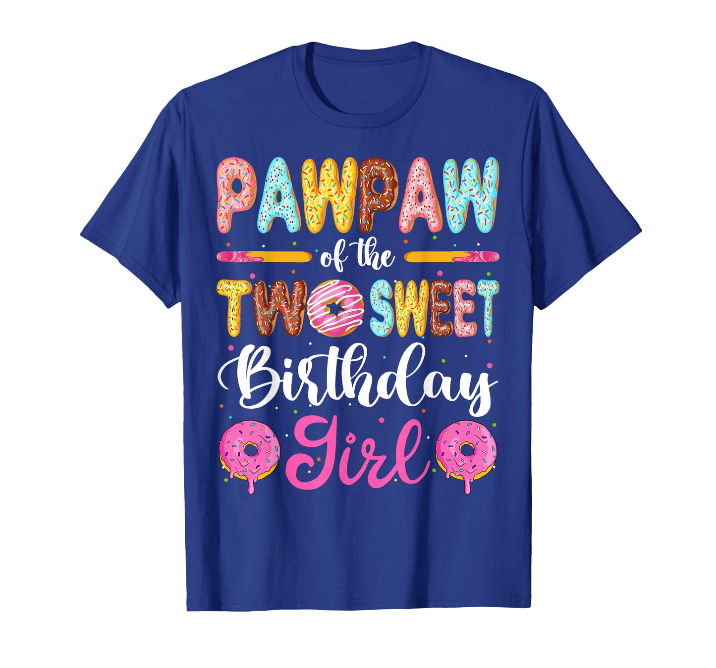 Pawpaw Of The Two Sweet Birthday Girl Donut 2nd Birthday T-Shirt