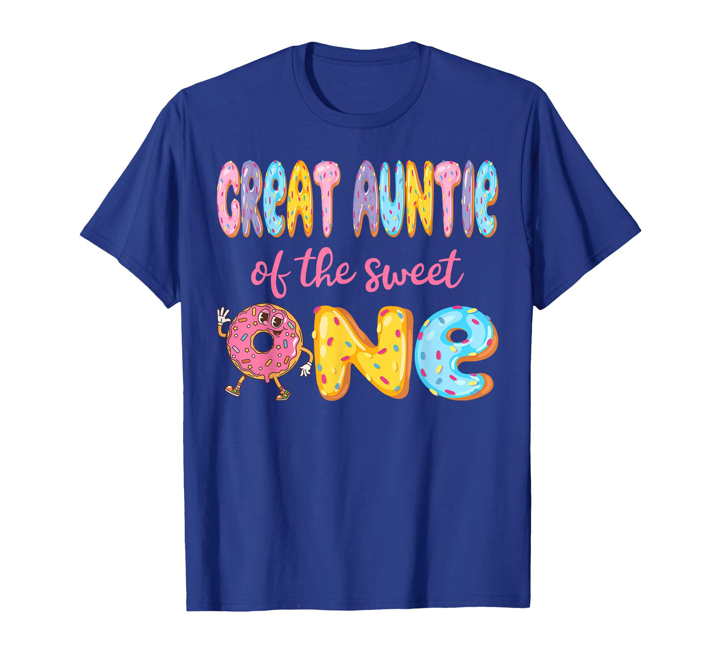 Great Auntie Of The Sweet One Funny 1St Birthday Girl Donut T-Shirt