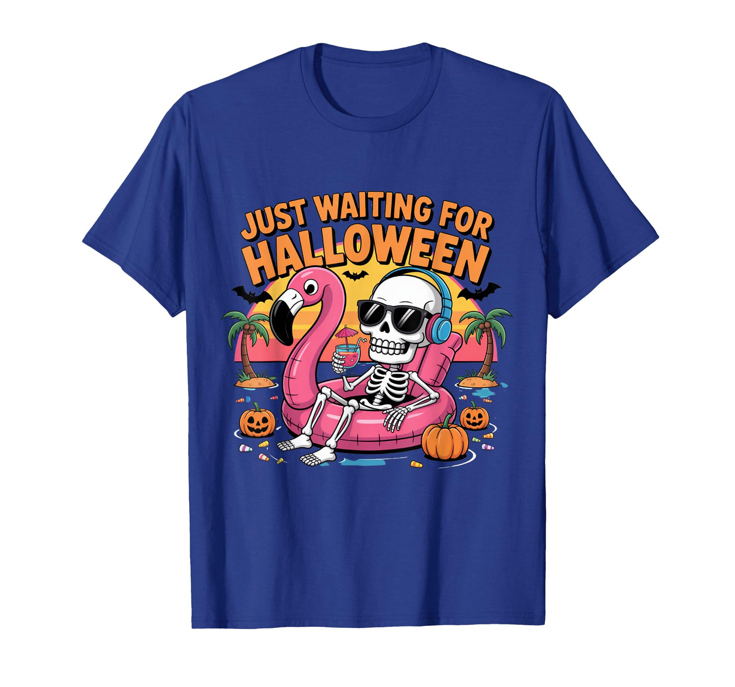 Spooky Summer Skeleton Just Waiting for Halloween T-Shirt