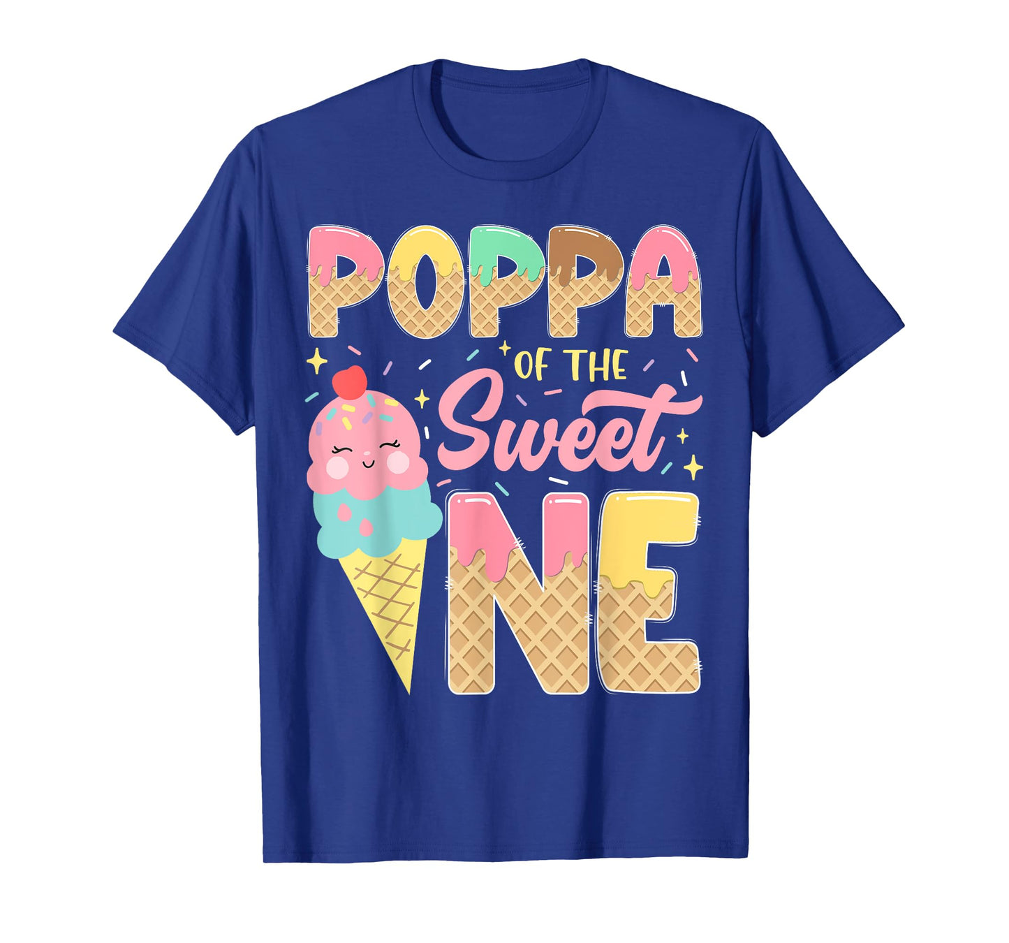 Poppa Of The Sweet One 1St Birthday Ice Cream Lover T-Shirt