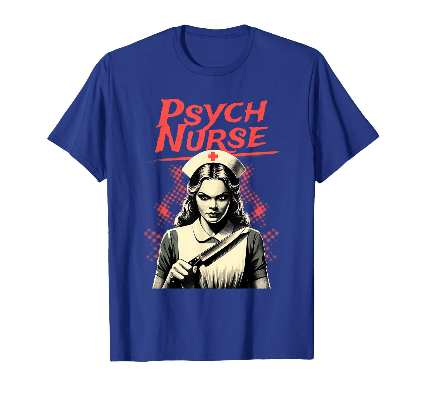 Psych Nurse Vintage Horror Graphic Woman Halloween Costume T-Shirt