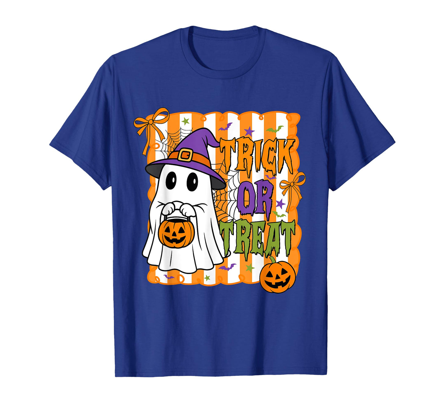Trick Or Treat Happy Halloween Pumpkin Ghost Boy Girl Kids T-Shirt