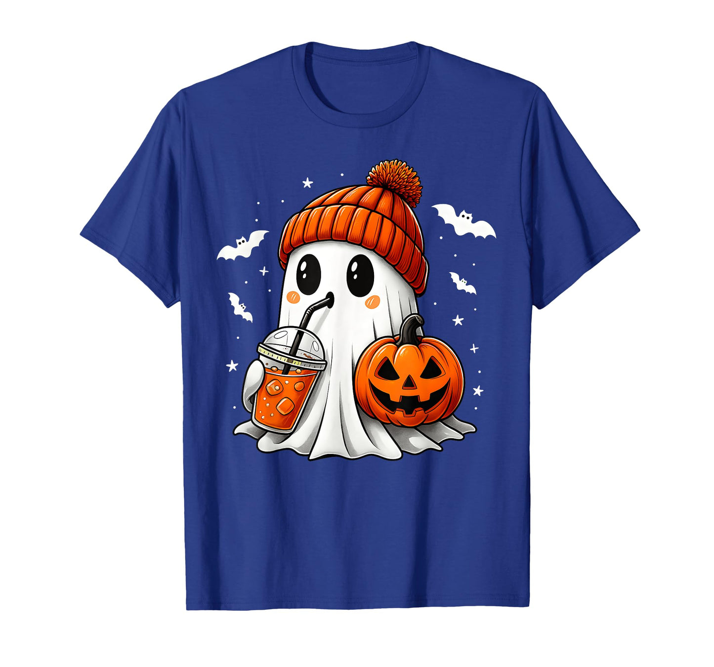 Cute Ghost Drinking Pumpkin Spice Ghost Halloween Costume T-Shirt