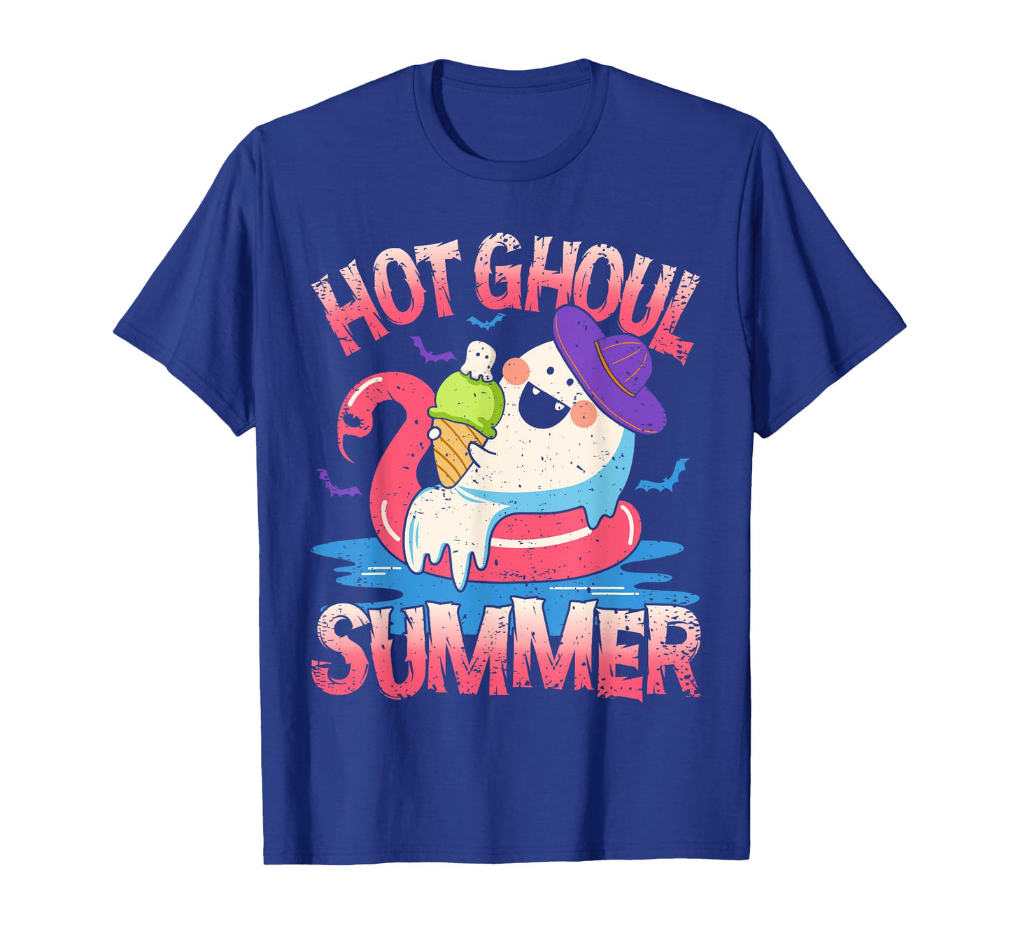 Summerween Hot Ghoul Summer Funny Cute Ghost Ice Cream T-Shirt