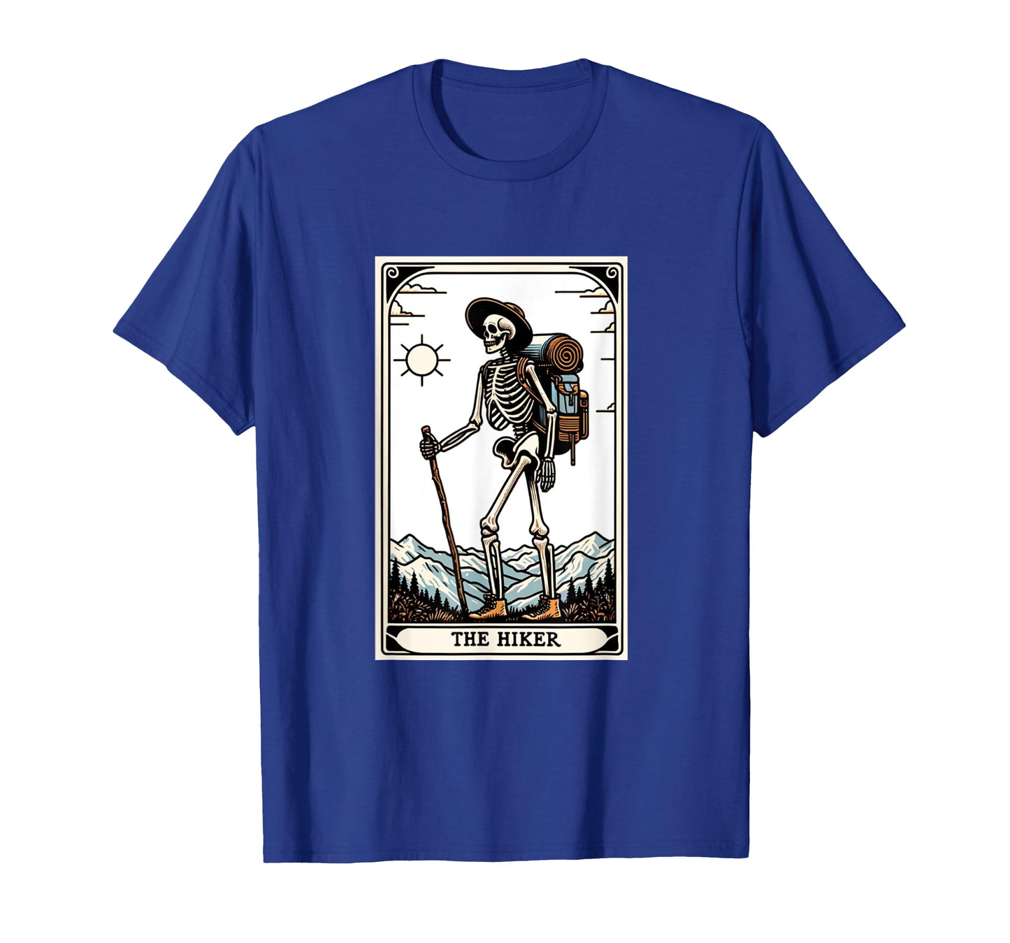 The Hiker Skeleton Tarot Card T-Shirt