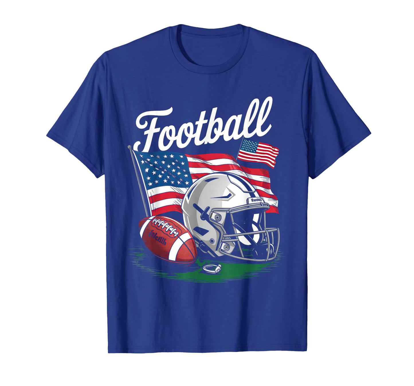 Funny Football 4th of July Men USA American Flag Boys Kid T-Shirt