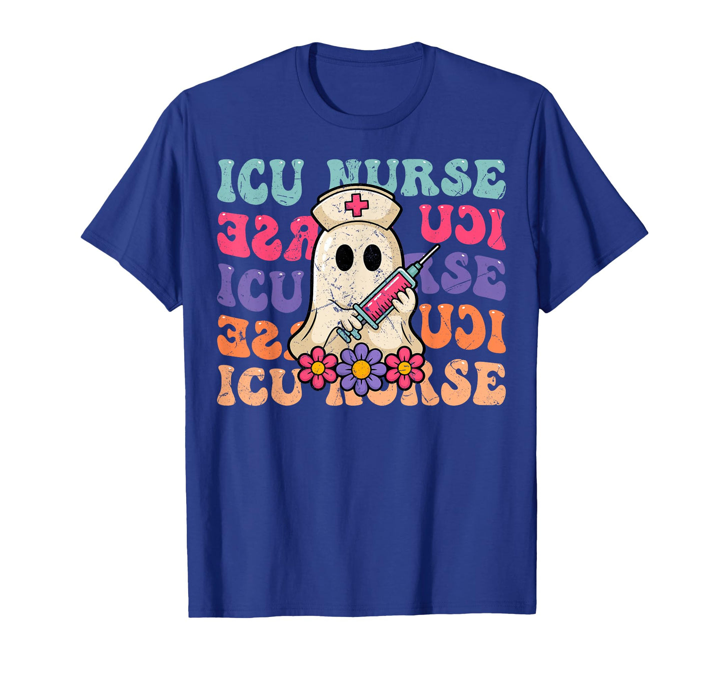 ICU Nurse Intensive Care Unit Nursing Spooky Halloween T-Shirt