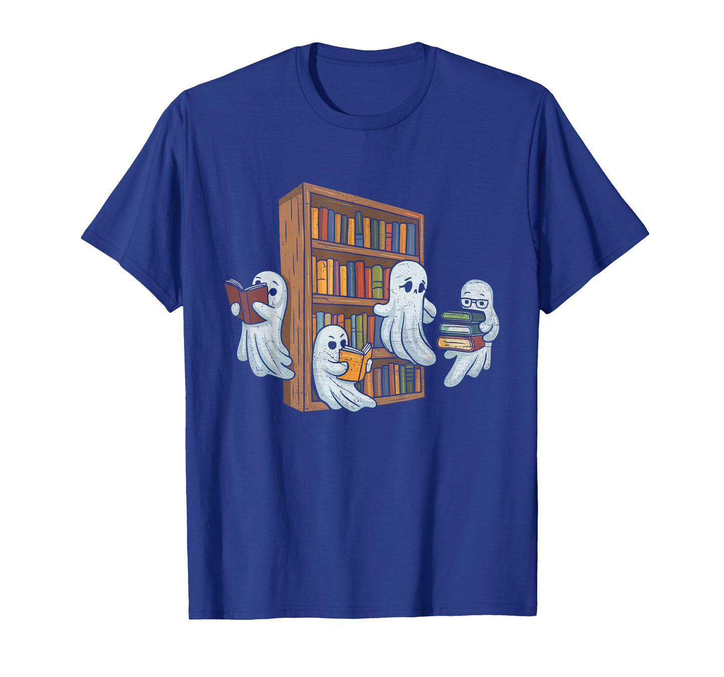 Ghosts Reading Books Teacher Halloween Librarian Book Lover T-Shirt