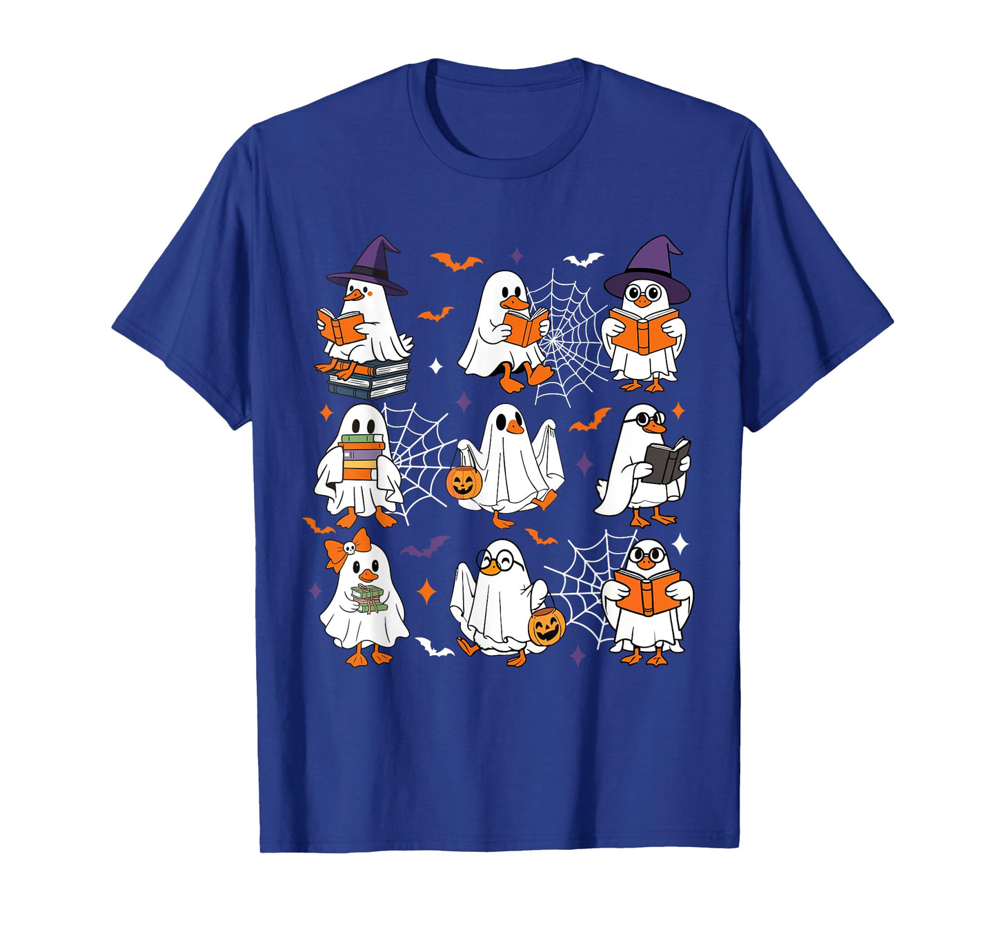 Cute Goose Read More Books Funny Ghost Halloween Teacher Kid T-Shirt