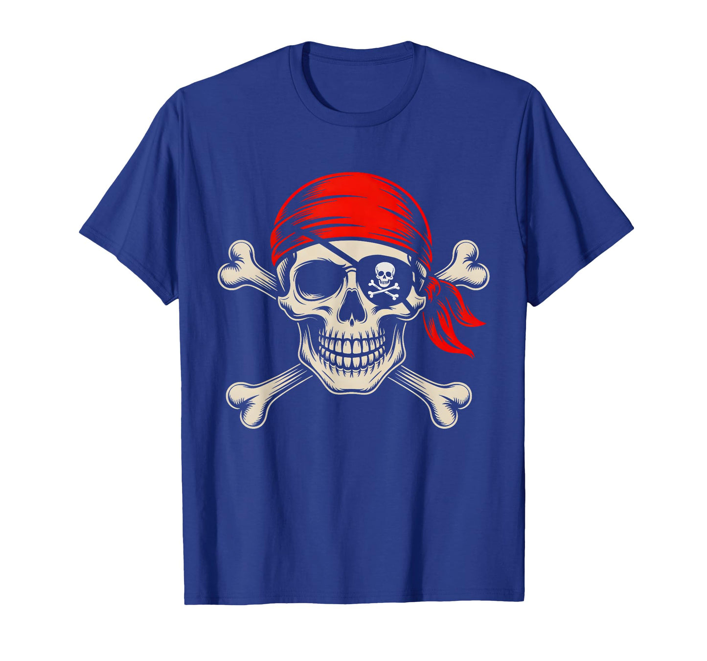 Vintage Pirate Halloween Skull Bandana Men Boys Teens Kids T-Shirt