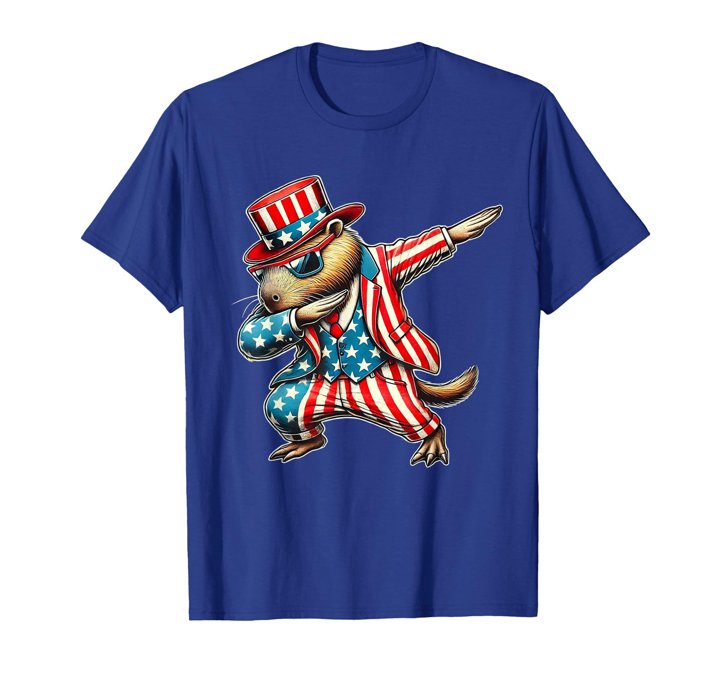 Dabbing Rodent Capybara 4Th Of July Funny Toddler Boy Kids T-Shirt