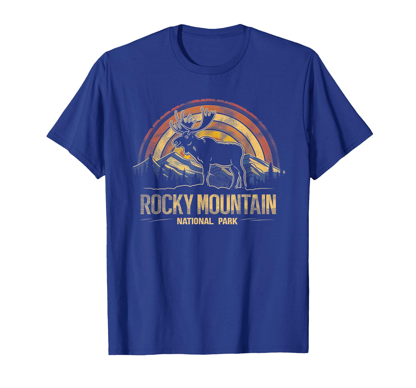 Rocky Mountain US National Park Vintage Men Women Kids Retro T-Shirt