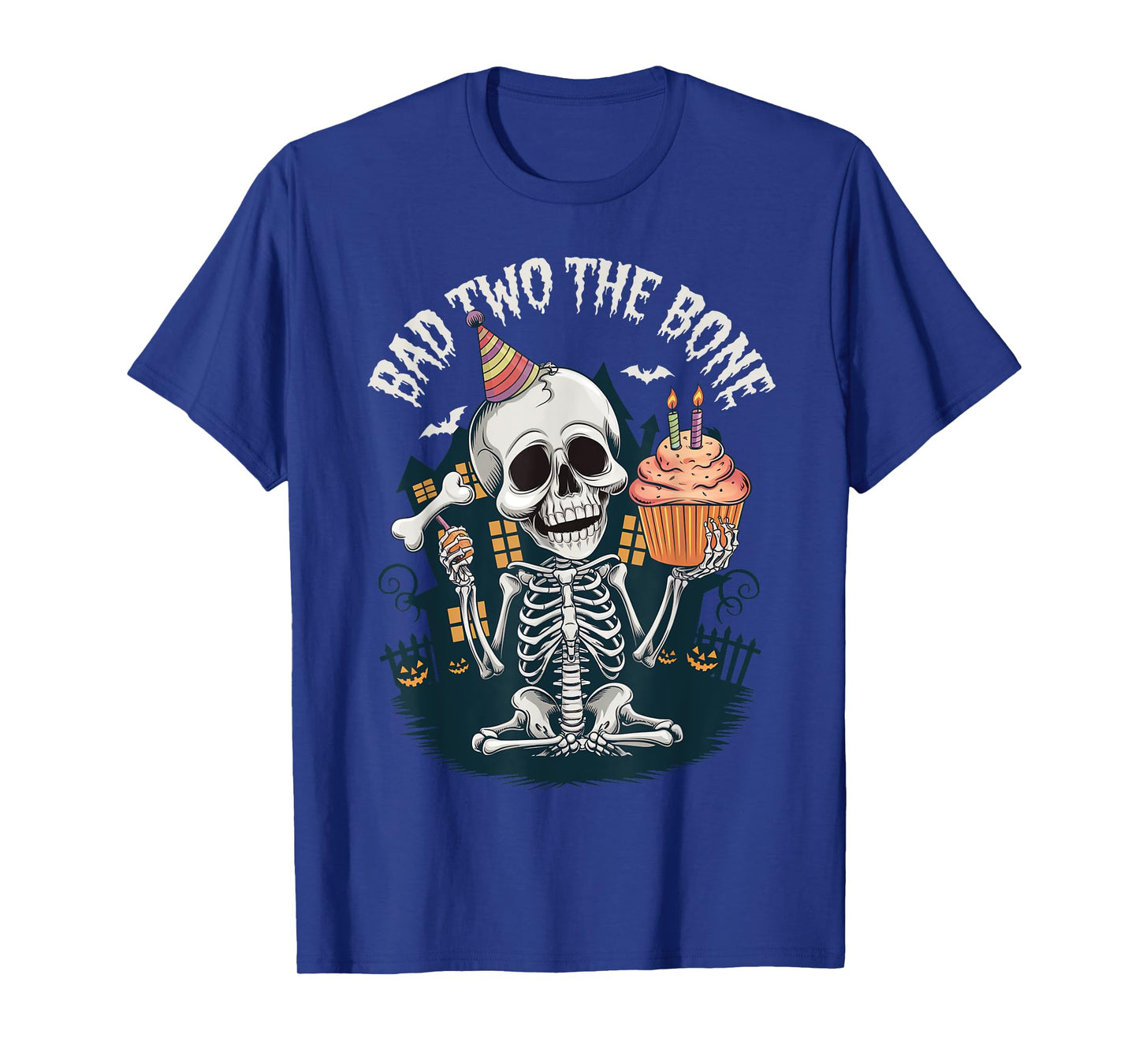 Bad Two The Bone Halloween Birthday 2nd Birthday Toddler T-Shirt