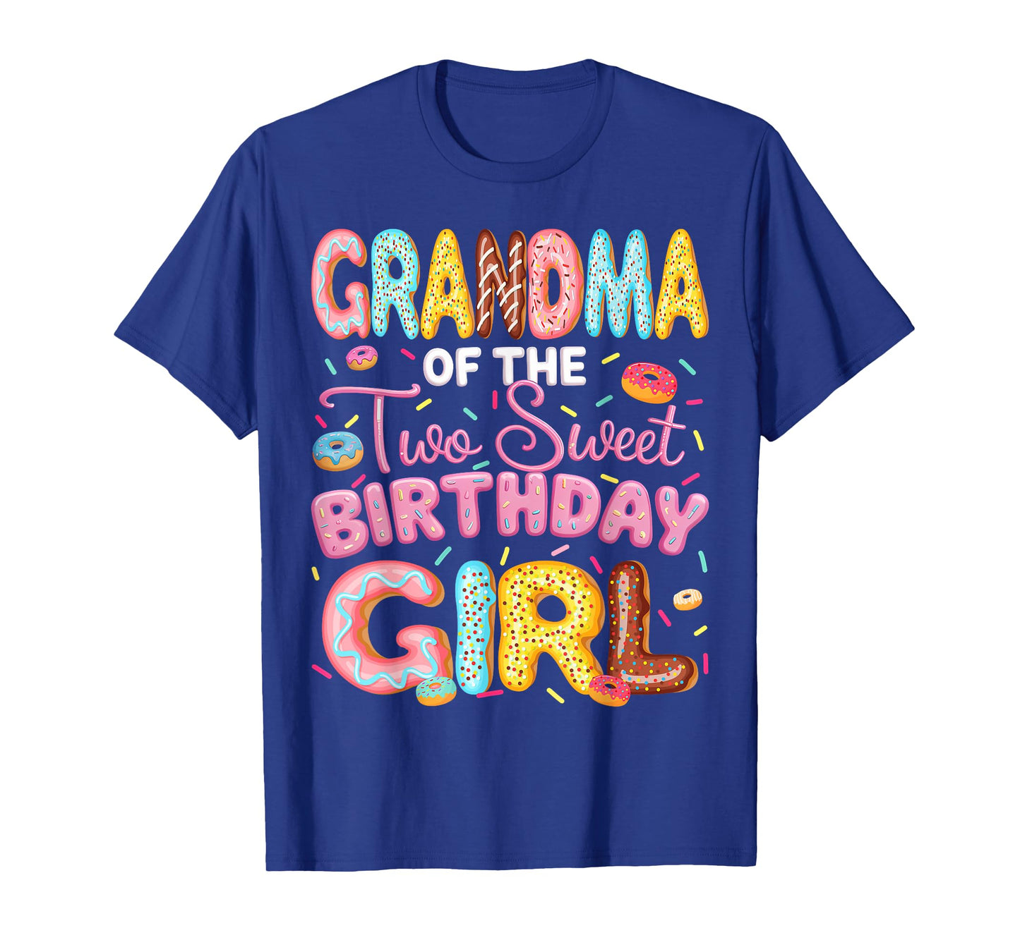 Grandma Of The Two Sweet Birthday Girl Donut 2Nd Birthday T-Shirt