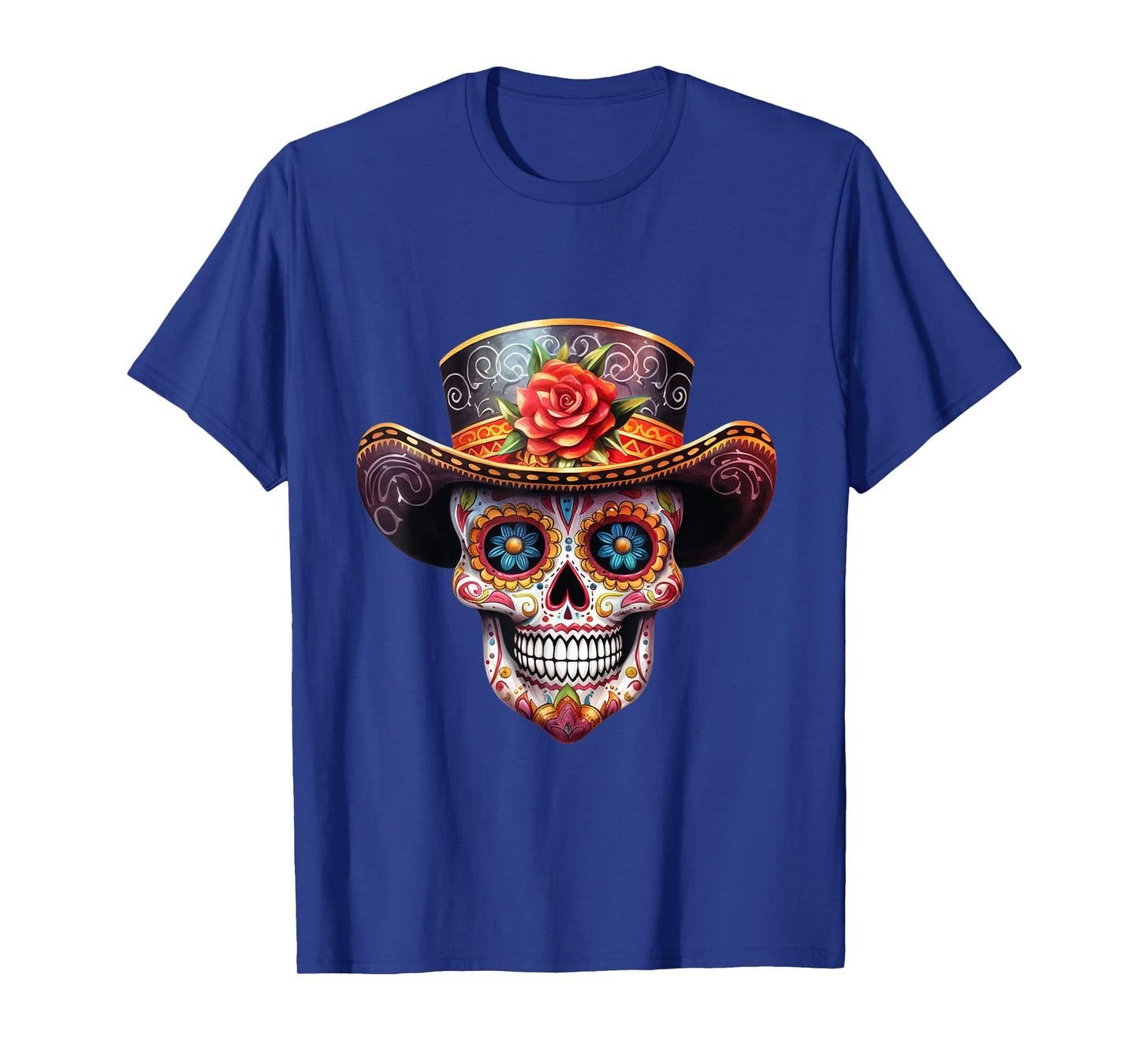Sugar Skull Black White Image Day Dead Dios De Los Muertos T-Shirt