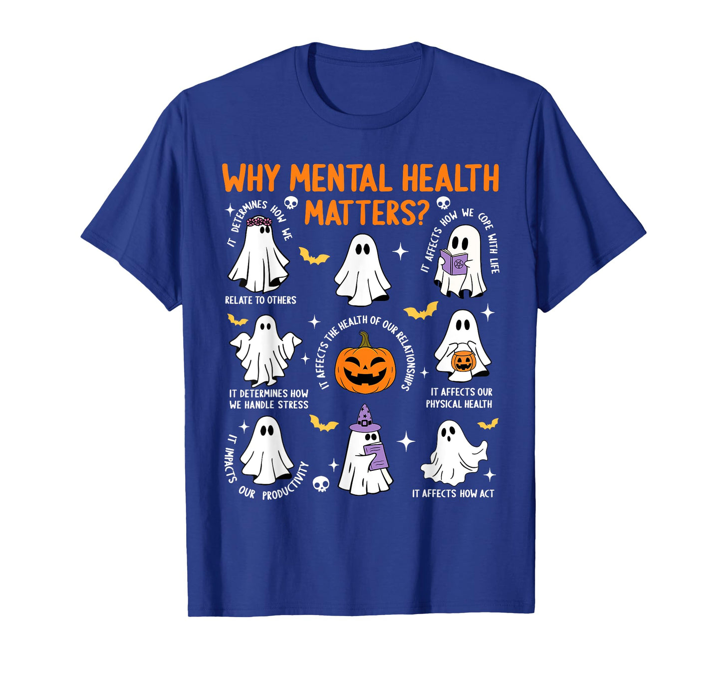 Why Mental Health Matters Halloween Ghost Boo Therapist Cute T-Shirt