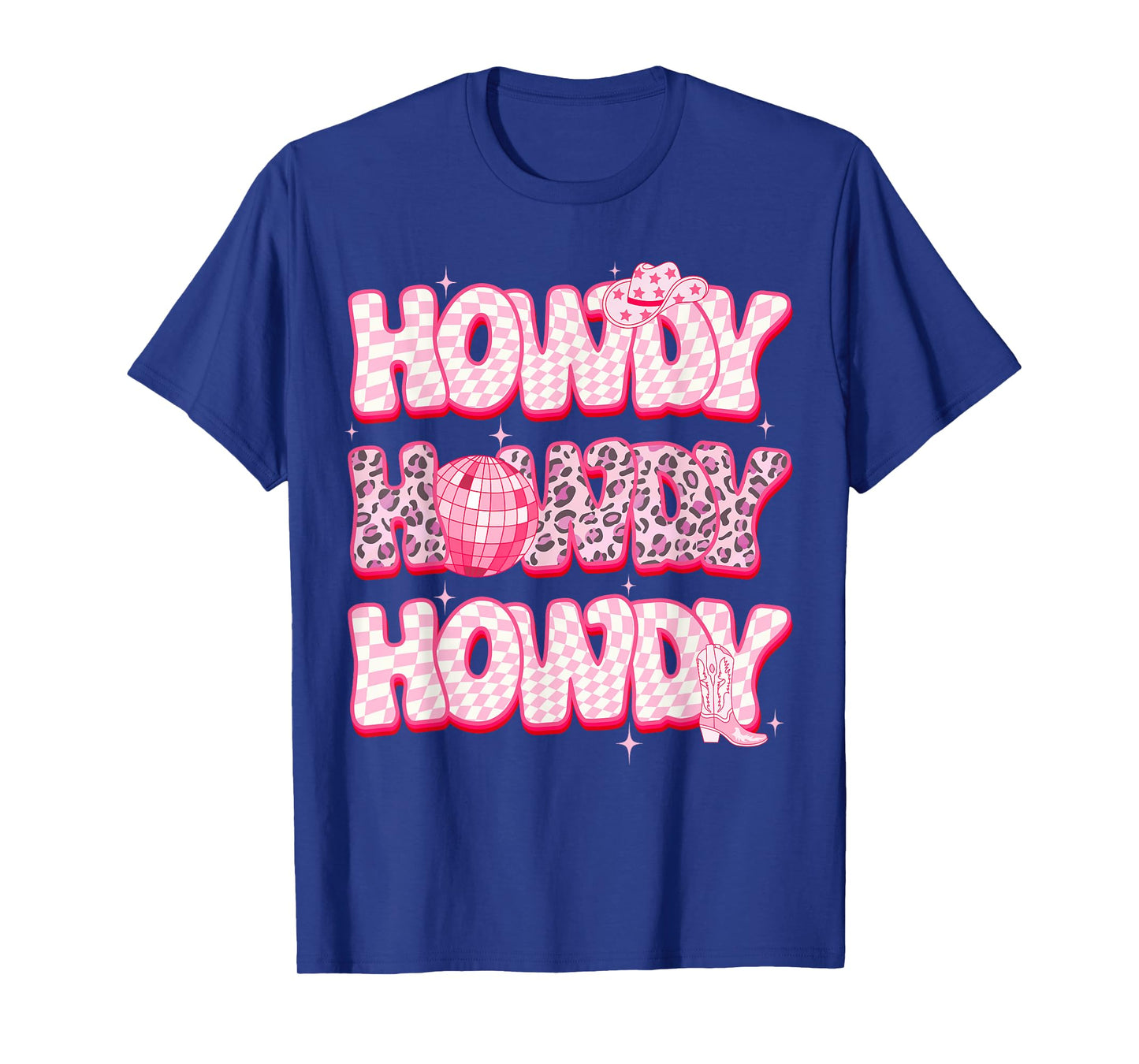 Disco Howdy Western Rodeo Girl Country Pink Cowgirl Leopard T-Shirt