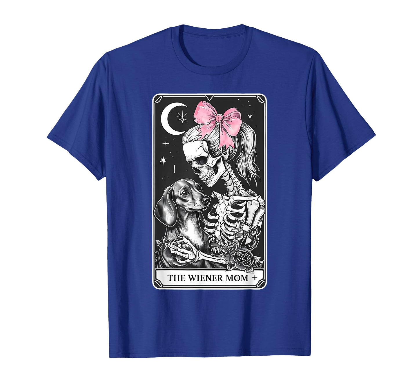 Dachshund Skeleton Tarot Card Coquette Bow Weenie Dog Mom T-Shirt for Men Women