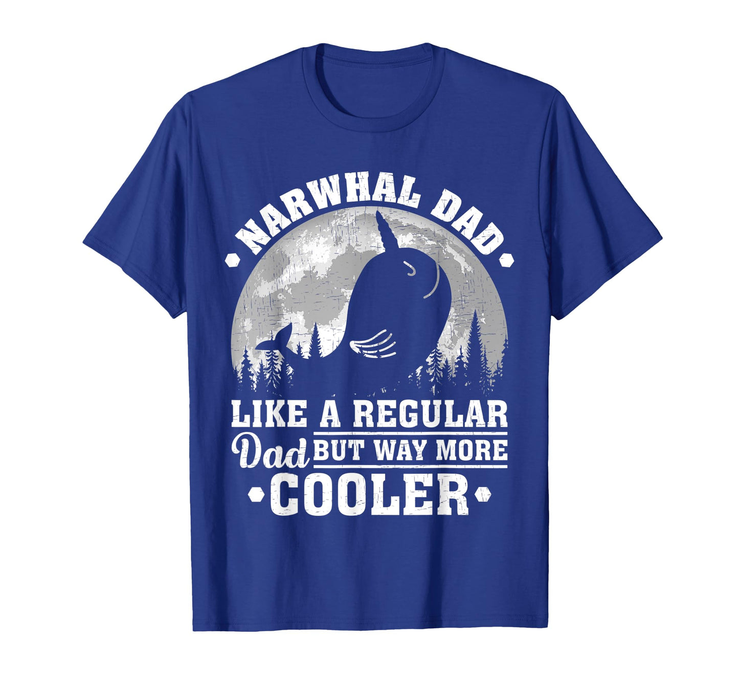 Mens Narwhal Dad Like A Regular Dad Funny Narwhal Father's Day T-Shirt