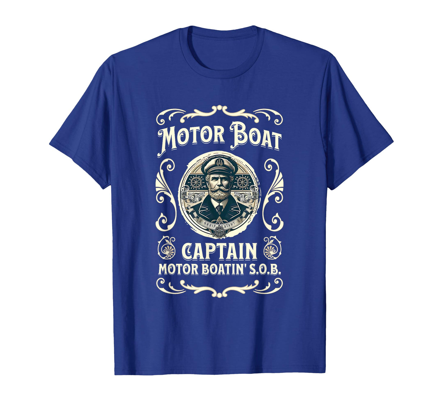 Motor Boat Captain Funny Father's Day Pontoon Boating Motor T-Shirt
