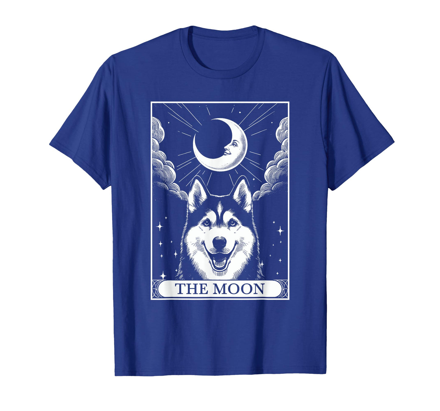 Tarot Card Vintage Crescent Moon Siberian Husky Dog Mom T-Shirt