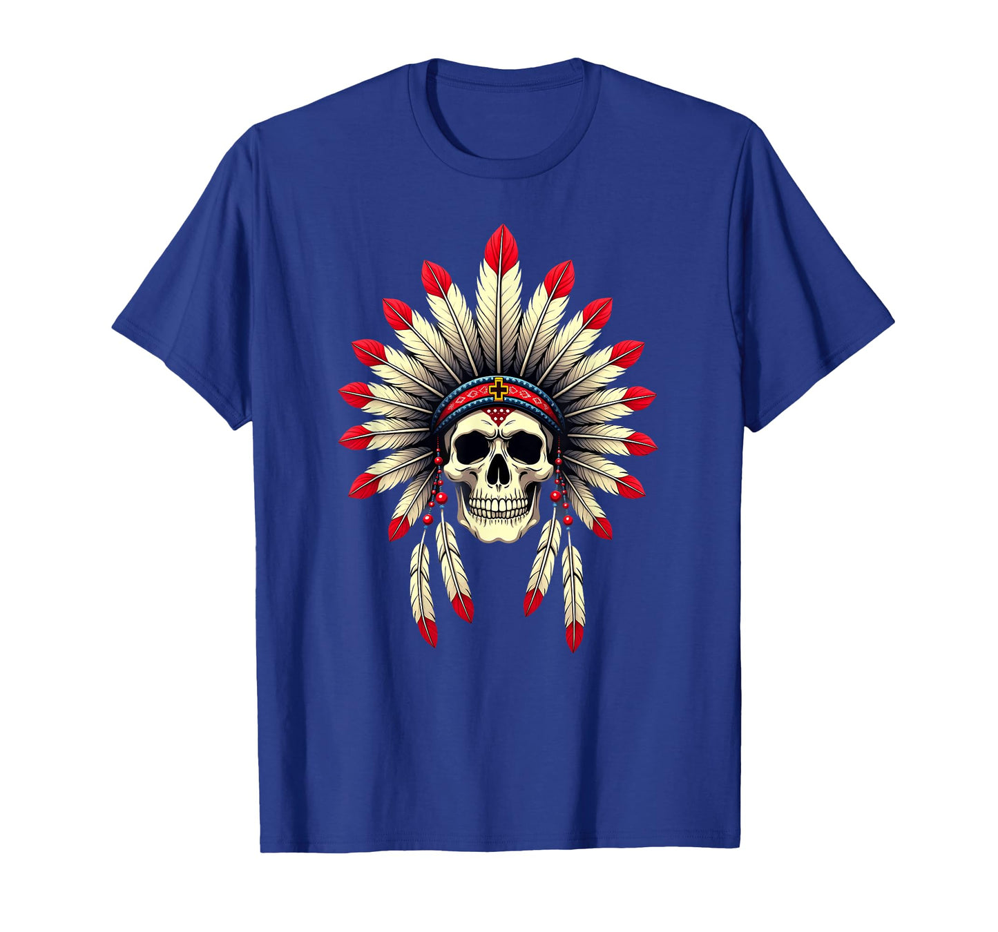Pride Tribal Native American Headdress Skull Halloween T-Shirt