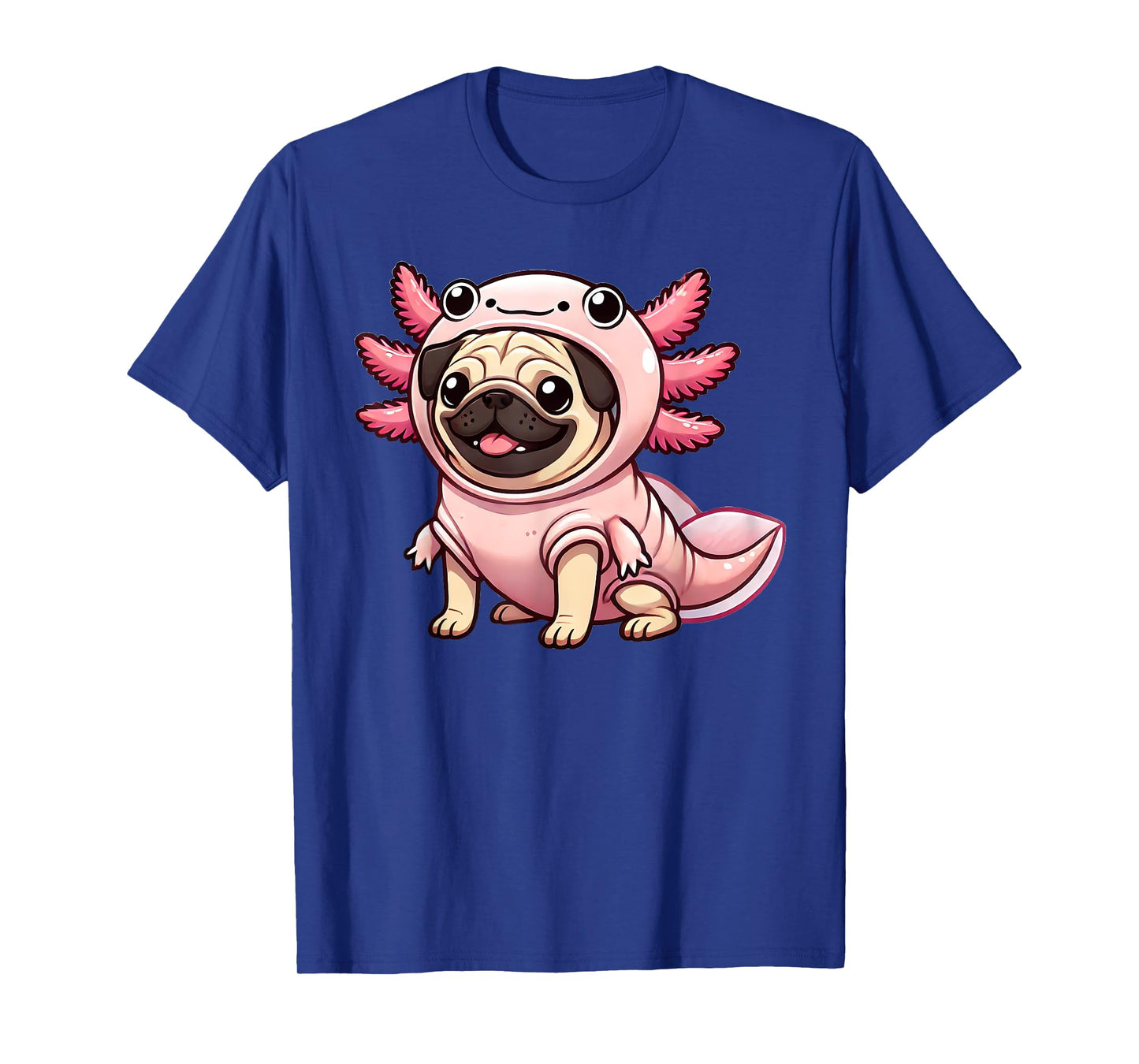 Kawaii Dog Pug Axolotl Costume T-Shirt for Men Women Kids