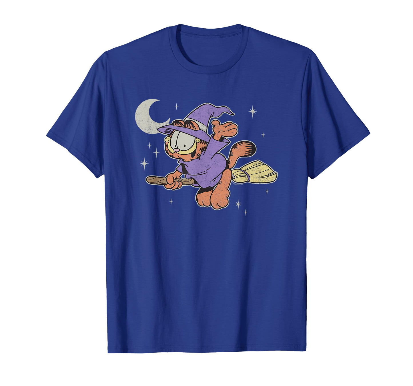 Garfield Halloween Witch Garfield Flying On Broom Retro T-Shirt