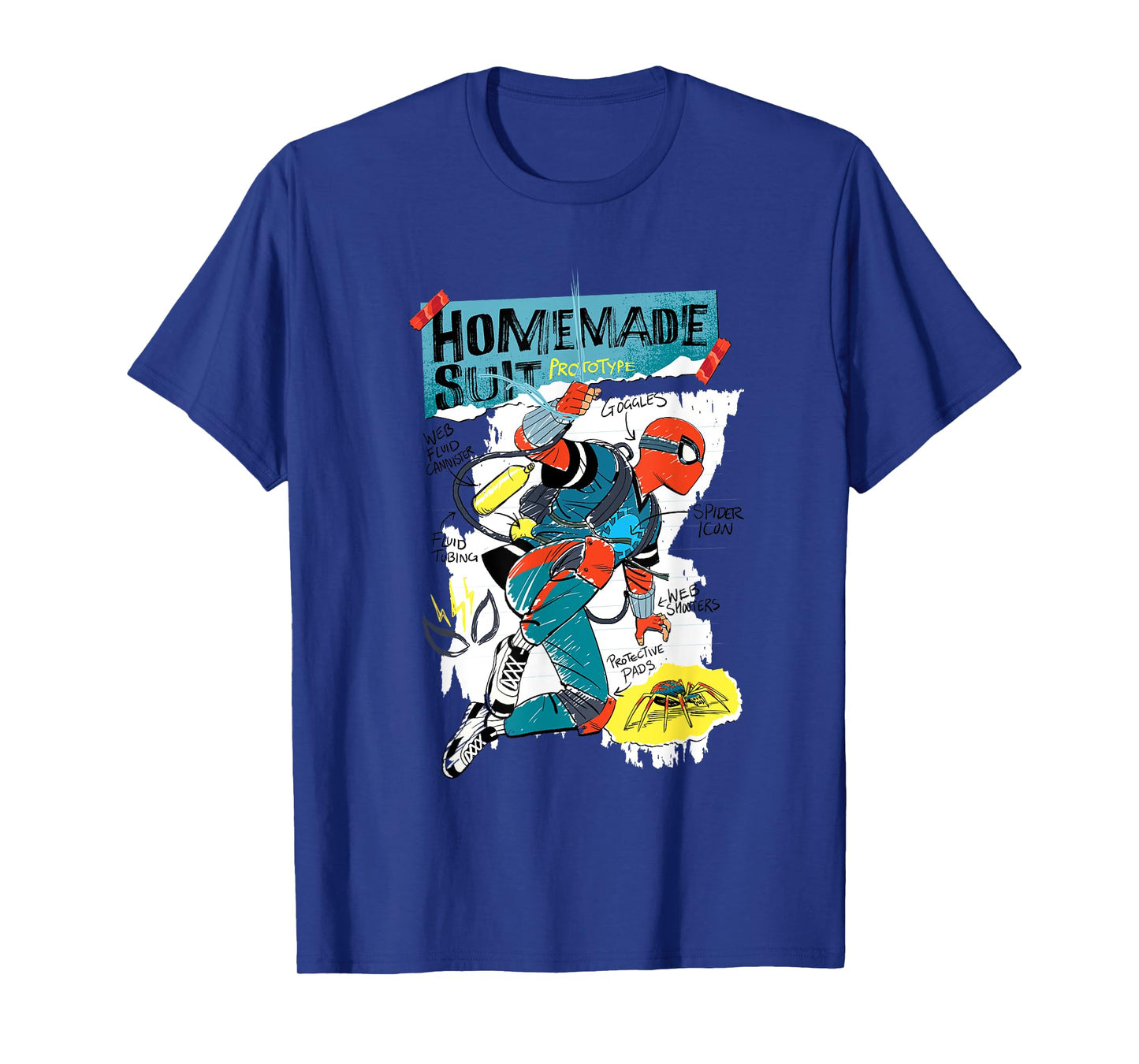 Marvel Your Friendly Neighborhood Spider-Man Suit Sketch T-Shirt