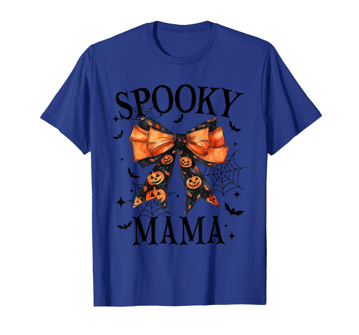 Spooky Mama Coquette Bow Pumpkin Funny Halloween T-Shirt