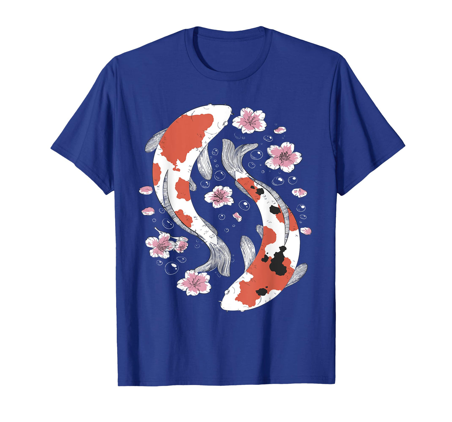 Japanese Koi Fish Sakura Cherry Blossom Floral Art T-Shirt