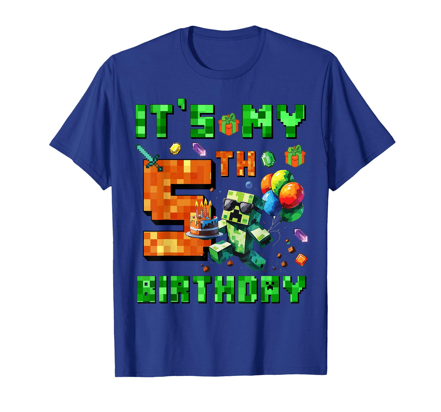 It's My 5th Birthday Pixel Number Video Game Gamer T-Shirt