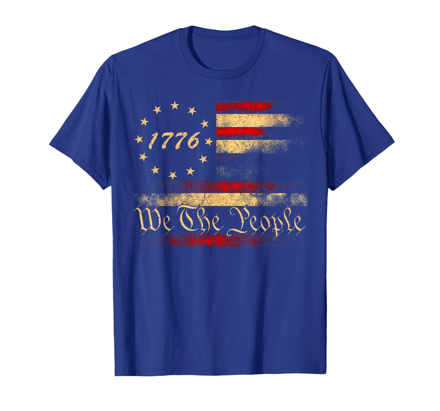 Vintage Old American Flag Patriotic 1776 We The People USA T-Shirt