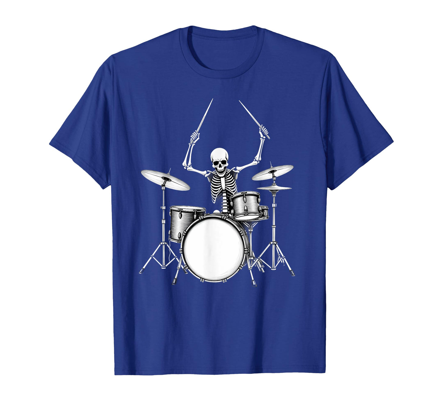 Rock N Roll Drummer Skeleton Playing Drums T-Shirt