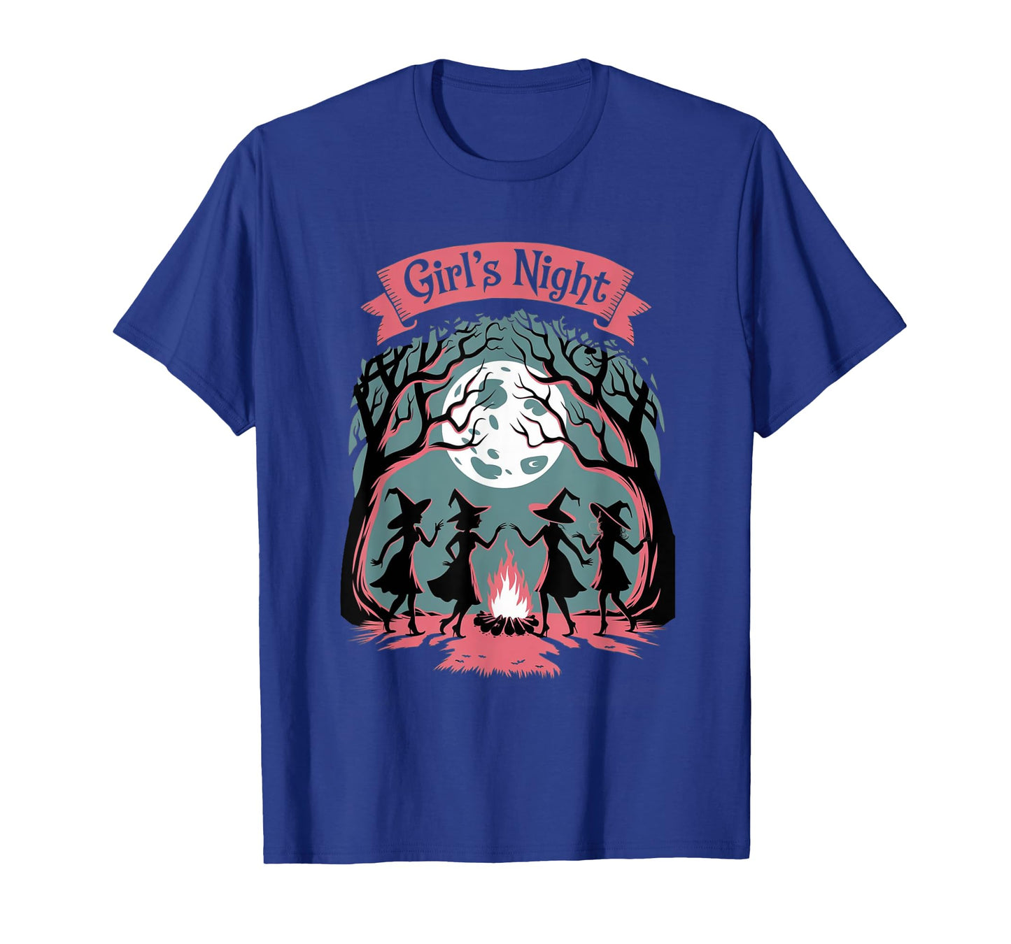 Girl's Night Witch Coven Halloween motif Spooky Fun banner T-Shirt