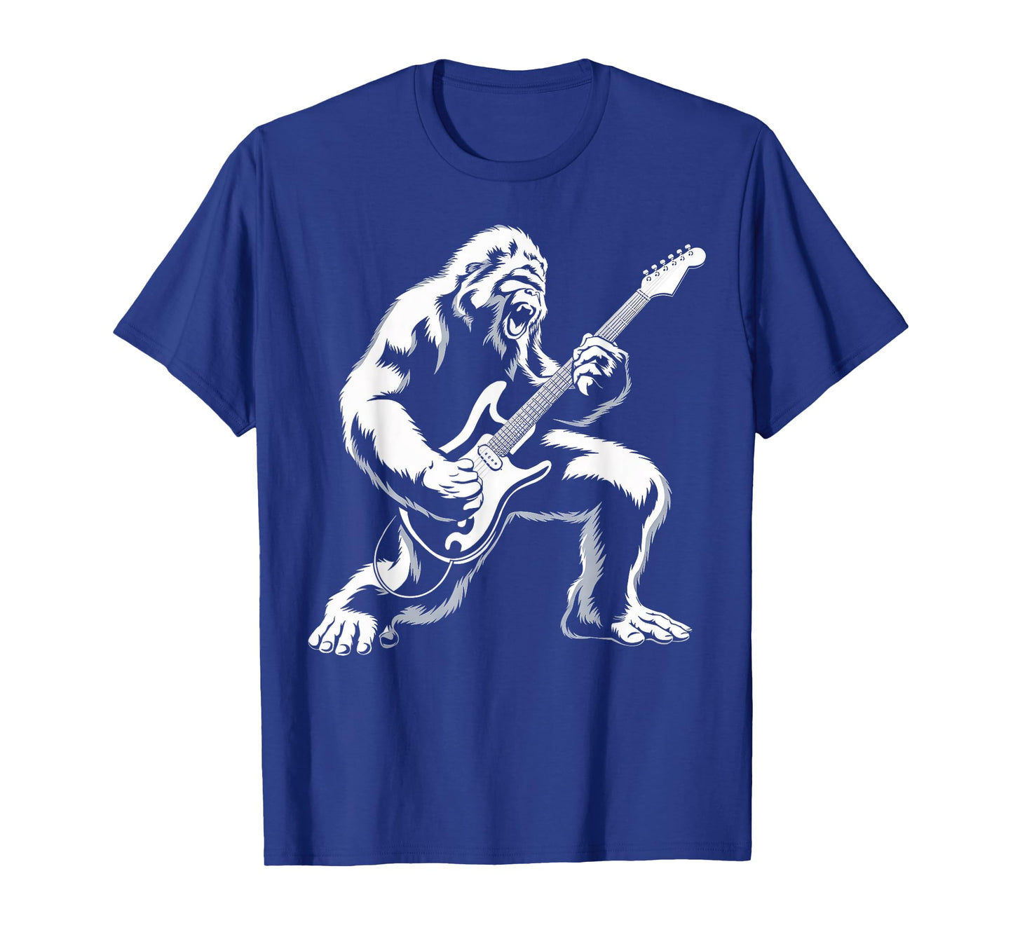 Bigfoot Playing Guitar Rock and Roll Music Band Sasquatch T-Shirt