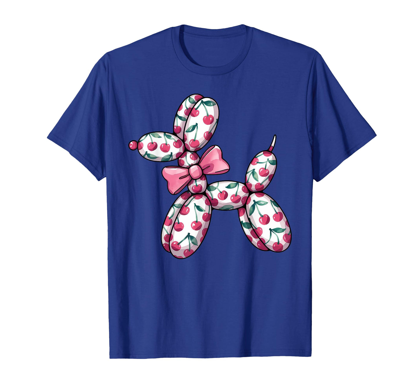 Cherry Balloon Dog Coquette Bow Women Girl Kids Dog Lover T-Shirt
