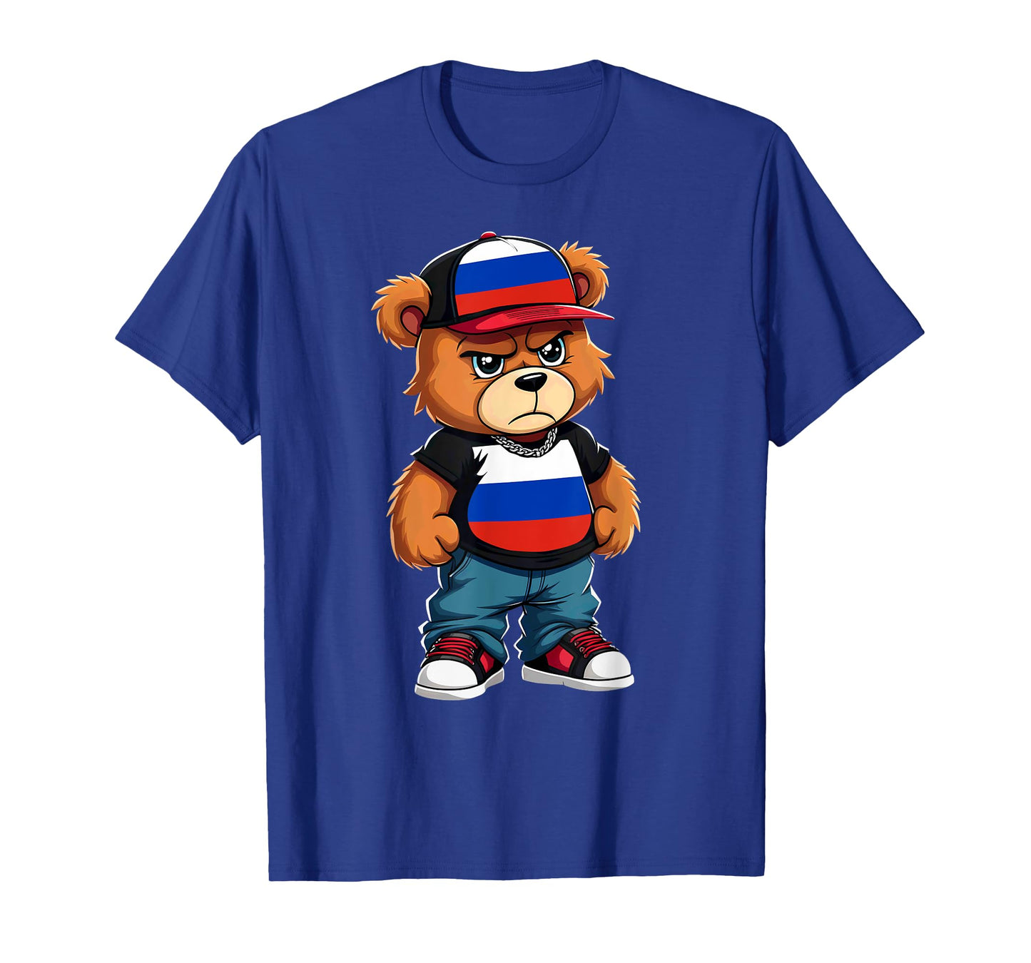 Russian Flag Teddy Bear Russia Hip Hop T-Shirt