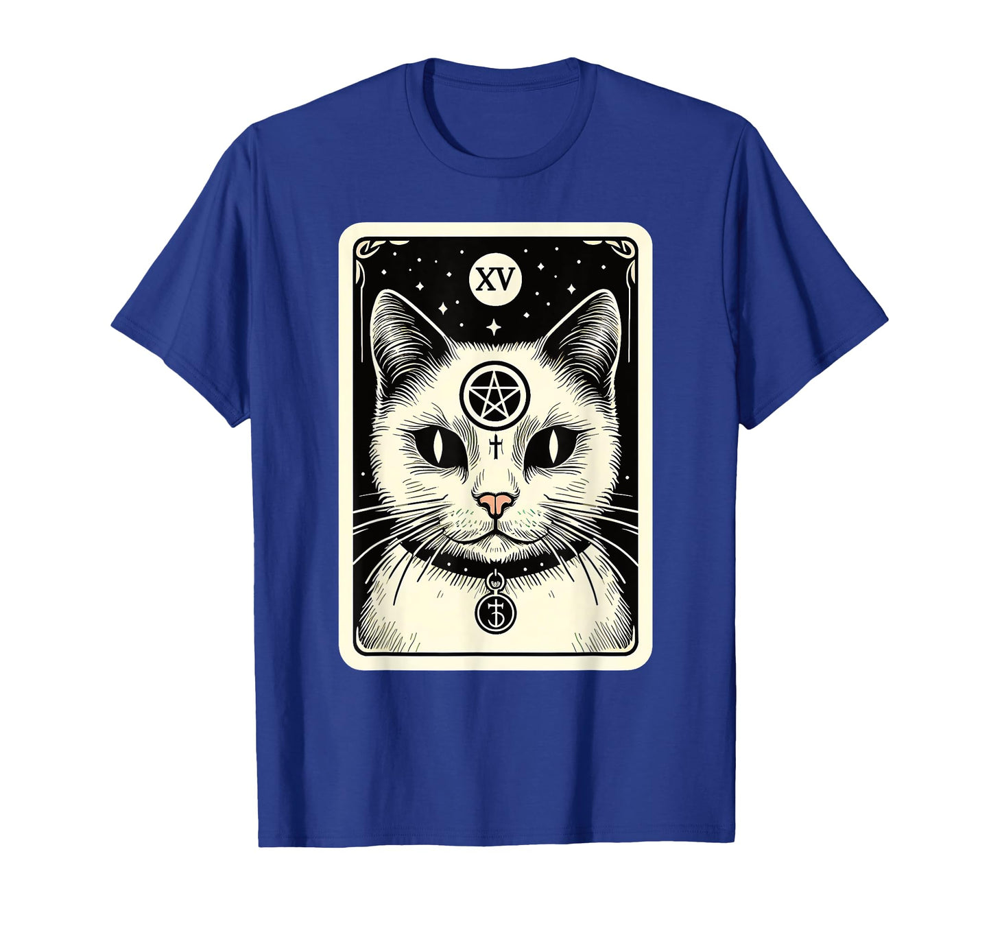 Tarot Card Cat The Devil, Satanic Goth Halloween Cat Men Women T-Shirt