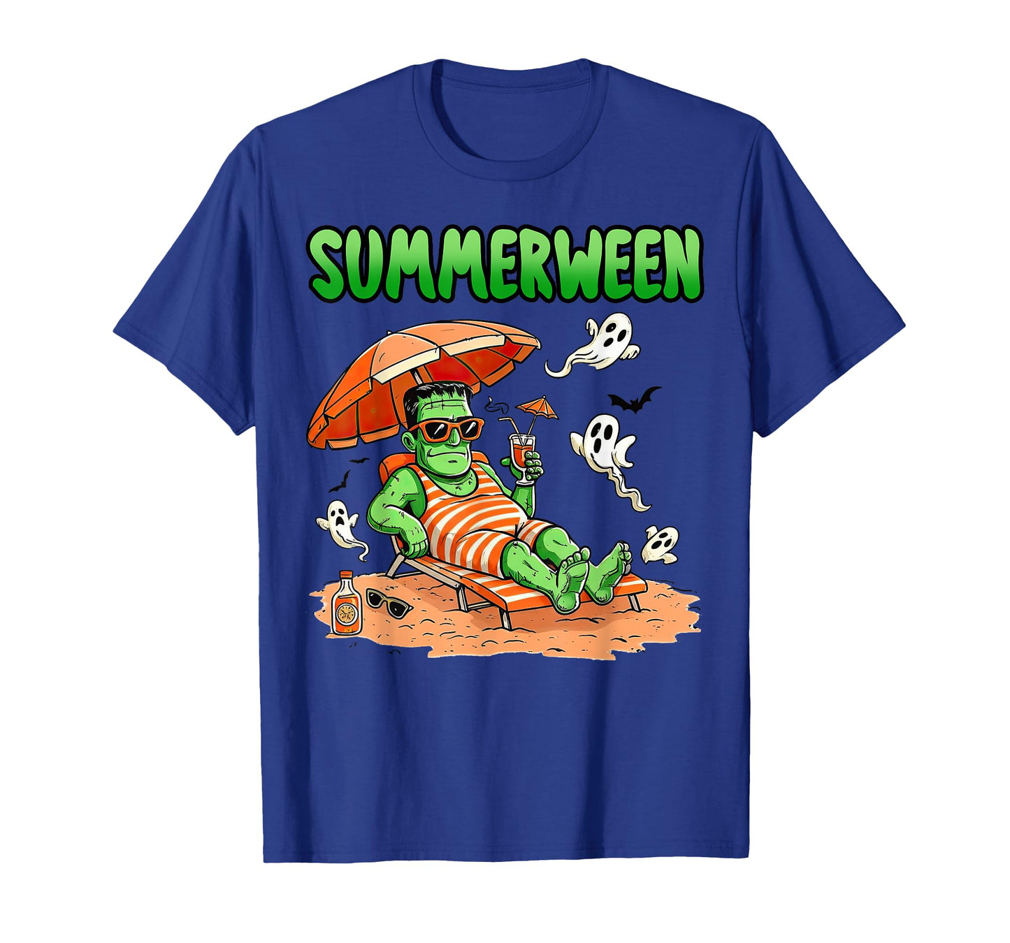 Summerween Halloween Hello Summer Frankenstein Boo Ghost T-Shirt